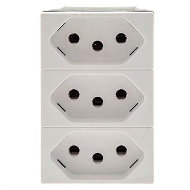 Imagem de TOMADA TRIPLEX 2P+T 10A 250V B.AUTO BRANCA - PIAL - PN 615043BC