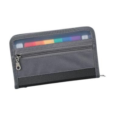 Imagem de Milageto Organizador de arquivos A4 Pasta de acordeão com zíper seguro Bolsa de documentos de escritório portátil portátil para casas de recibos de escolas, Multicolorido