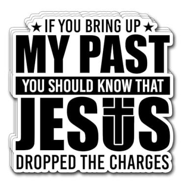 Imagem de (3 peças) If You Bring Up My Past You Should Know That Jesus Dropped The Charges Adesivo Cristão Decorar Livros Laptop Telefone Garrafas de Água Kindles Tumbler Adesivos de Vinil Impermeável 7,6 cm