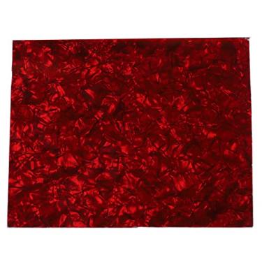 Imagem de Pickguard de guitarra PVC Cellulóide inquebrável Tampa da placa traseira Folha de placa para baixo para baixo guitarra acústico Bass Protetor de proteção Durável Acessório (Pérola vermelha)