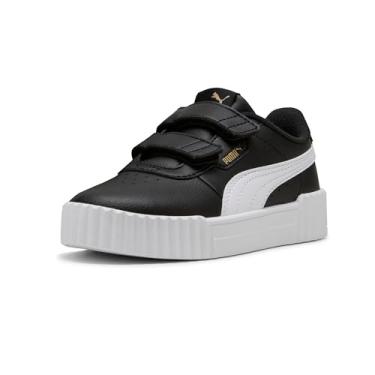 Imagem de PUMA Tênis infantil unissex Carina Hook and Loop, Preto-branco-ouro Ah25, 10.5 Little Kid