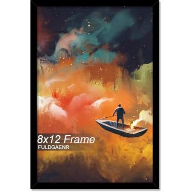 Imagem de FULDGAENR Porta-retrato 20,3 x 12, molduras pretas para certificado de pôster fotográfico de 20,3 x 12 polegadas, moldura de parede/mesa de alta transparência com visor vertical horizontal (preto |