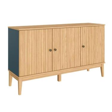 Imagem de Aparador 3 Portas Linha Riscado MB1061 Movelbento, Mel/Petroleo