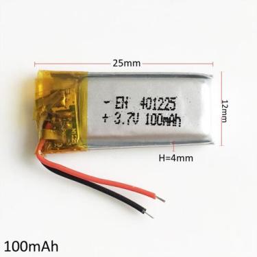 Imagem de Bateria 401225 com 100mah 4mmx12mmx25mm 2 fios 3,7v - lite