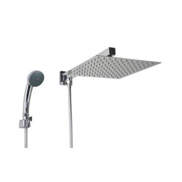 Imagem de Ducha Inox 304 25x25 cm c/ Desviador e Ducha de Mão em ABS - AMG Metai