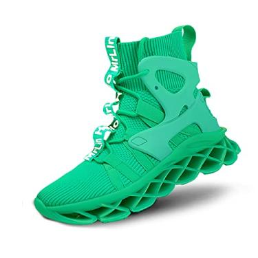 Imagem de Hello MrLin Tênis de corrida feminino, confortável, moderno, antiderrapante, para caminhada, academia, tênis, esportivo, hip hop, Azul (Lake Blue2), 35