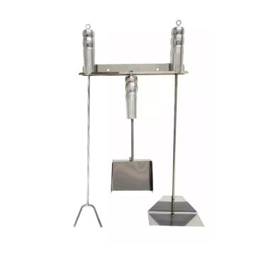 Imagem de Acessórios de Manuseio e Limpeza Com Suporte de Churrasqueira e Fogão a Lenha 4 Peças Inox