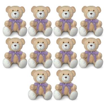 Imagem de Kit 10 Ursinhos De Pelúcia Articulado Para Decoração Presente 20cm - A