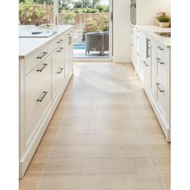 Imagem de DEXI Tapete de plástico para cozinha 79 x 238 cm, tapete protetor de piso de vinil impermeável, tapete transparente para lavanderia interna, corredor, pia frontal