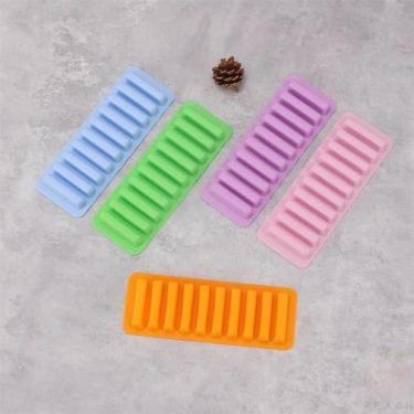Imagem de Forma De Gelo De Silicone Em Tiras Longas Com 10 Cavidades, Bandeja De