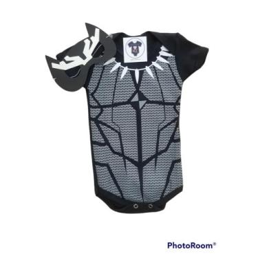 Imagem de Body Bebe Menino HEROIS + Mascara - Temático Mesversário - R.L, Panter