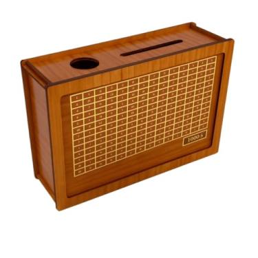 Imagem de Cofrinho Woodbox Caixa de Dinheiro Kakeibo Cofre(1 Mil)