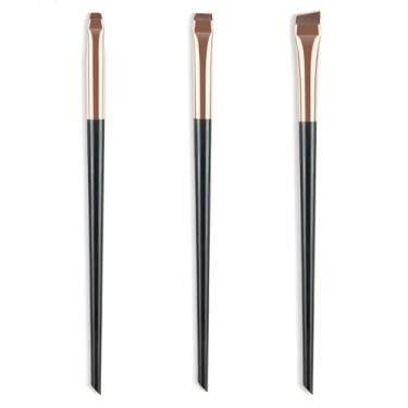 Imagem de ZJchao Escova de Sobrancelha Angular, 3pcs Escovas de Maquiagem de Liner de Linhas de Olhos Angulares, Design Fino Adequado para Sobrancelha, Sombra e Lábio