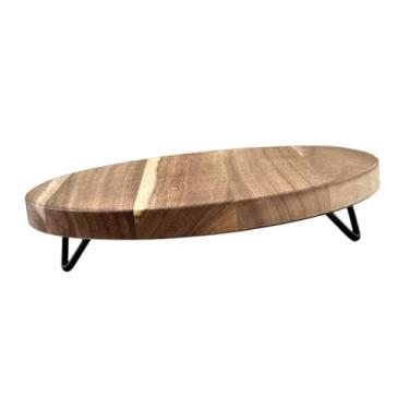 Imagem de YIJU Suporte de pedestal de madeira para exibição, suporte para saboneteira, bandeja de madeira, pedestal redondo para decoração de banheiro de fazenda