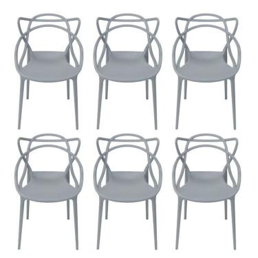 Imagem de Kit com 6 Cadeiras para Sala de Jantar Allegra Solna Cinza