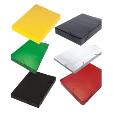 Imagem de Pasta Plástica Ofício Polionda c/aba e elástico 5,5cm Cores Diversas -