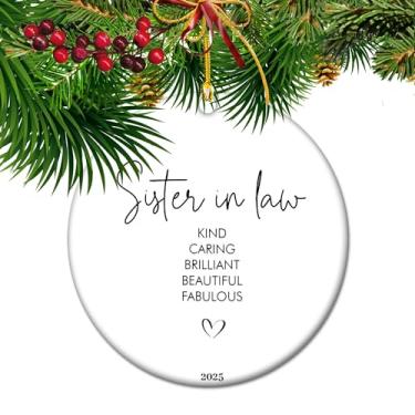 Imagem de To My Amazing Sister-in-Law – Enfeite de Natal 2025, lembrança de feriado sincera, presente de agradecimento "Family Chosen by Heart" para ela