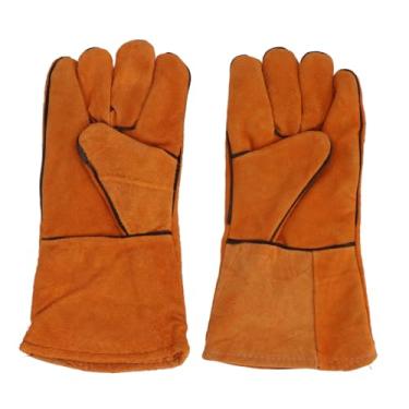 Imagem de Luvas de segurança do jardim, 1 par de comprimento de couro com punhal suave protetor tolerante para o cultivo de flores piercing