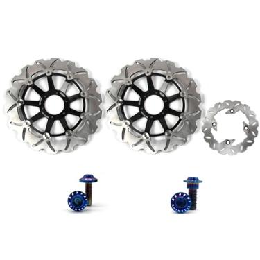 Imagem de Arashi Discos de freio dianteiros traseiros rotores com parafusos de montagem para Honda CBR600F4 1999-2000, CBR600F 2003, CBR900RR 1992-1993, peças de acessórios de reposição de motocicleta