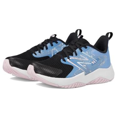 Imagem de New Balance Tênis infantil Rave Run V2 com cadarço, Sapato Infantil, Pretoazul lagunaframboesa clara, 6.5 X-Wide Big Kid