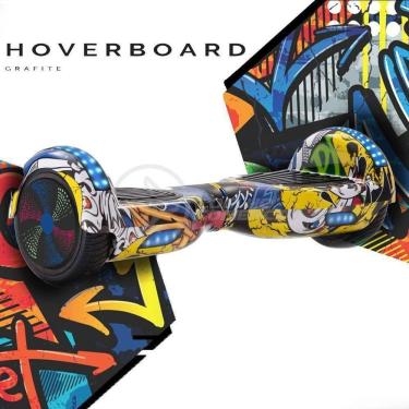 Imagem de Hoverboard Infantil Skate Elétrico Arte Urbana Led Grafite