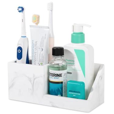 Imagem de Suportes de escova de dentes de diatomita para banheiros, organizador de escova de dentes elétrica e pasta de dente de secagem rápida, acessórios de banheiro para bancada, penteadeira, pia - mármore