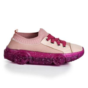 Imagem de Tenis Infantil Solado Led Carrinho Meia Calce Facil WB KIDS Escolar Casual (Rosa, BR, Criança de 9 a 12 anos, Faixa Numérico, 28, 29)