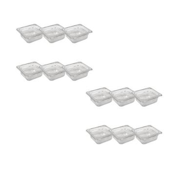 Imagem de CONJ 12 CUBAS Gastronômicas Em POLICARBONATO GN 1/6X65 mm 900 ml Sem T