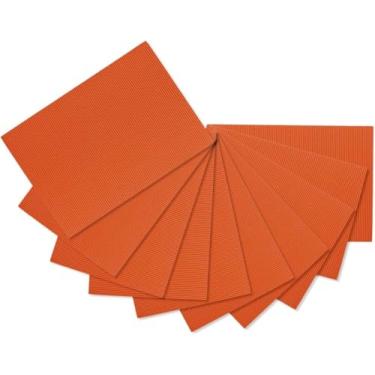 Imagem de ODETOJOY | 10 peças de placas de papelão ondulado laranja, 21 x 30 cm (A4), 3 camadas, para artesanato DIY, modelo de papelão, cursos escolares, reciclável ecologicamente correto