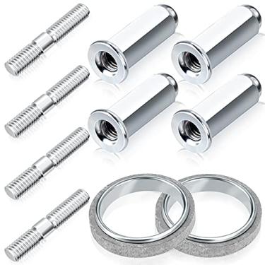 Imagem de PAGOW 10 peças Gy6 parafuso de exaustão e junta para scooters 50cc 125 cc 150cc Go Karts Moped Quad 4 rodas Dune Buggy Sandrail Taotao Sunl Coolster Jonway Roketa (2 conjuntos)