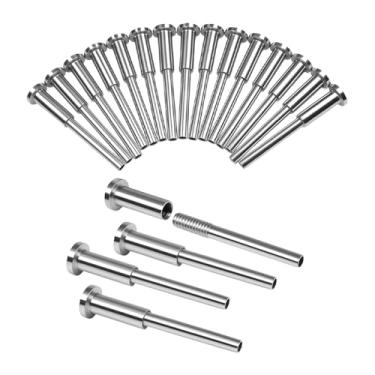 Imagem de Generic Kit de 20 peças de corrimão de cabo invisível, tensor de prensagem, para postes de madeira/metal de 2"x2", encaixes, receptor, extremidade