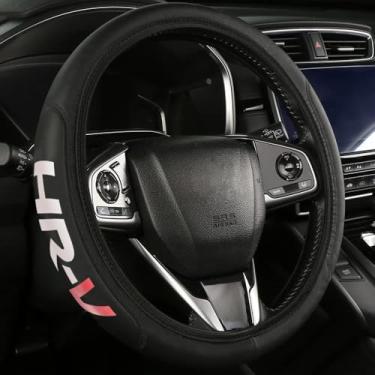 Imagem de Capa de volante de couro compatível com carro HR-V tamanho universal