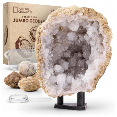Imagem de Kit de Ciências da Terra NATIONAL GEOGRAPHIC Break Open 5 Jumbo Geodes com 5 Geodos Extra Grandes Premium com Cristais, Óculos, Blue Marble