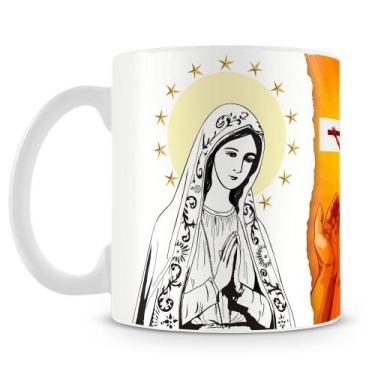Imagem de Caneca Oração Nossa Senhora de Fátima - 325ml - Cerâmica de Alta Quali