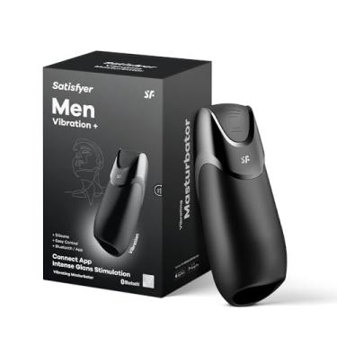 Imagem de Satisfyer Men Vibration+ Masturbador Masculino com Aplicativo - Acessório Sexual de Masturbação, Boceta de Bolso, Pressionador - Compatível com o Aplicativo Satisfyer, Impermeável, Recarregável