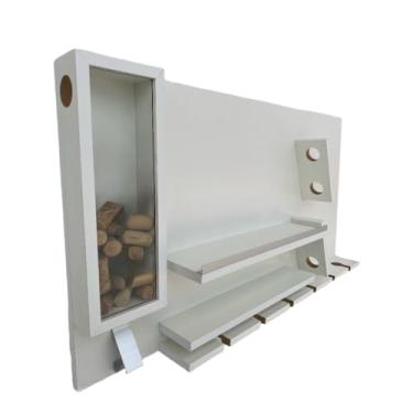 Imagem de Bar Parede Novo Porta Vinho Taças Abridor Decoração 100% Mdf(Branco)
