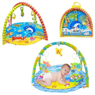 Imagem de Tapete de Atividades Interativo Infantil Arco Flexíveis Móbile E Brinquedos De Pendurar (Menino)