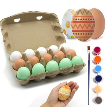 Imagem de Conjunto de brinquedos de cozinha DIY de 3 cores para ovos falsos de m