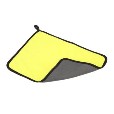 Imagem de Toalha de taco de bilhar de 29 x 40 cm, pano de eixo de limpeza de taco de sinuca, lã coral para poste de sinuca, acessórios para tacos de mesa de sinuca, amarelo e cinza