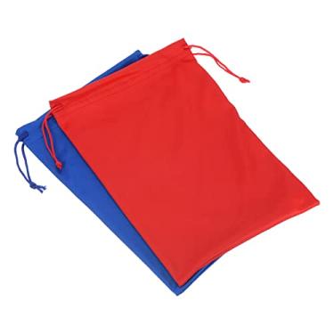 Imagem de Bolsa para óculos de esqui, pacote com 2, 18 cm x 27 cm, microfibra para óculos de neve, capa macia para armazenamento com cordão, bolsa para óculos de sol, óculos, lentes de câmera, azul, vermelho