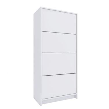 Imagem de Sapateira Organizadora Basculante 4 Portas Branca – Móvel Moderno e Fechado para Hall de Entrada e Quarto