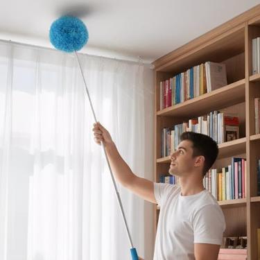 Imagem de Espanador para limpeza de pó de mão Materiais de limpeza para teto de móveis de janela de carro de escritório (azul, 300 cm)