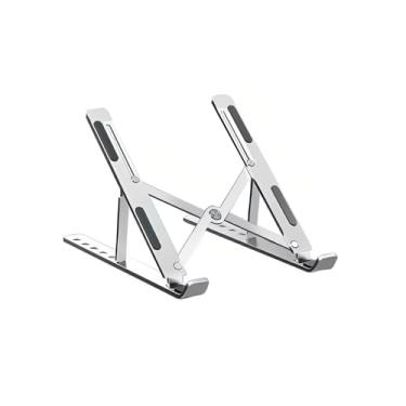 Imagem de Suporte para Notebook e Tablet Ajustável em Altura e Inclinação Dobrável Antiderrapante Portátil e Ergonômico