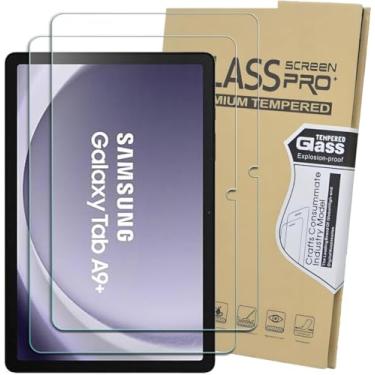 Imagem de Pacote com 2 protetores de tela para Samsung Galaxy Tab A9 Plus 11 polegadas 2023, Samsung Tablet A9 Plus/A9+ 11 polegadas 5G (SM-X210/X216/X218), protetor de tela de vidro temperado, transparente HD