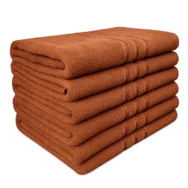 Imagem de Kit 10 Toalhas de Banho 100% Algodão 70x120cm Super Macias e Absorventes – Ideal para Uso Diário e Academia (Marrom Escuro)