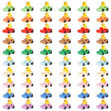Imagem de Conjunto de 60 peças de resina em miniatura de pato no carro, 10 cores - Mini patos de carro para decoração de escritório em casa e presente
