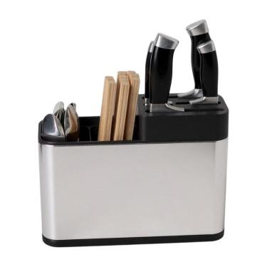 Imagem de Porta Talheres Inox Faqueiro Escorredor Organizador Cozinha