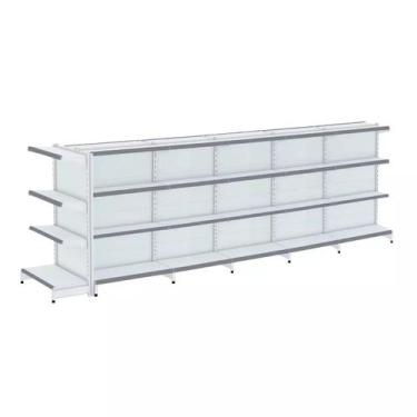 Imagem de Gondola Centro 137 Fit Ate 5 Metros 1 Ponta Branco 44b Pe Cinza - AMAP