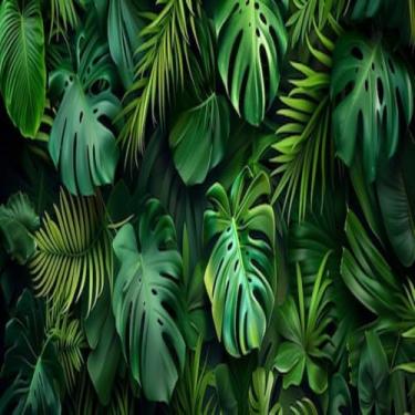 Imagem de Quadro Decorativo de Folhagem Tropical Lush para Decoração de Parede 30x30cm