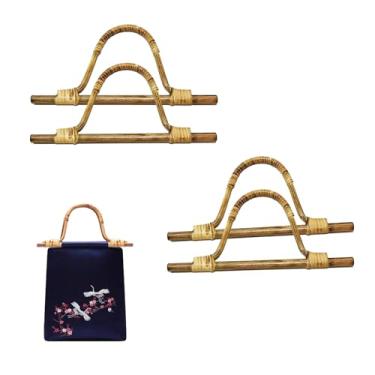 Imagem de TTFdacai 4 peças de alças de bolsa em forma de D de substituição de alça de bolsa de madeira alças de substituição para bolsa de crochê feita à mão DIY, alça de bolsa, 28 cm